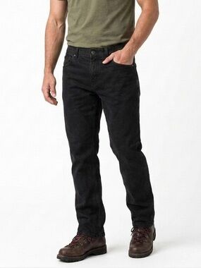 Realtree Men's Flannel Lined Black Jeans regular size 30 casual warm 118